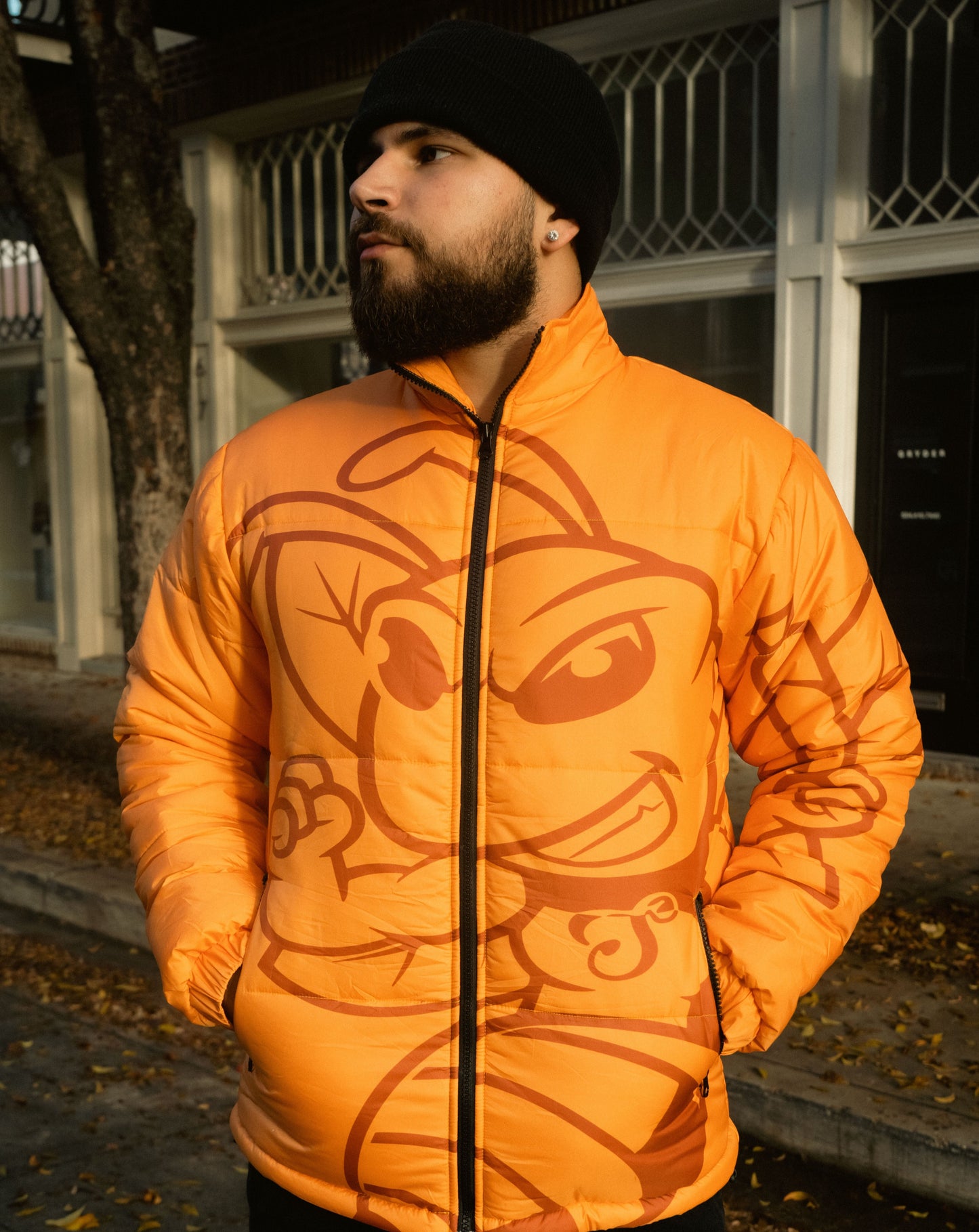 "Orangutan Orange" Puffer Jacket