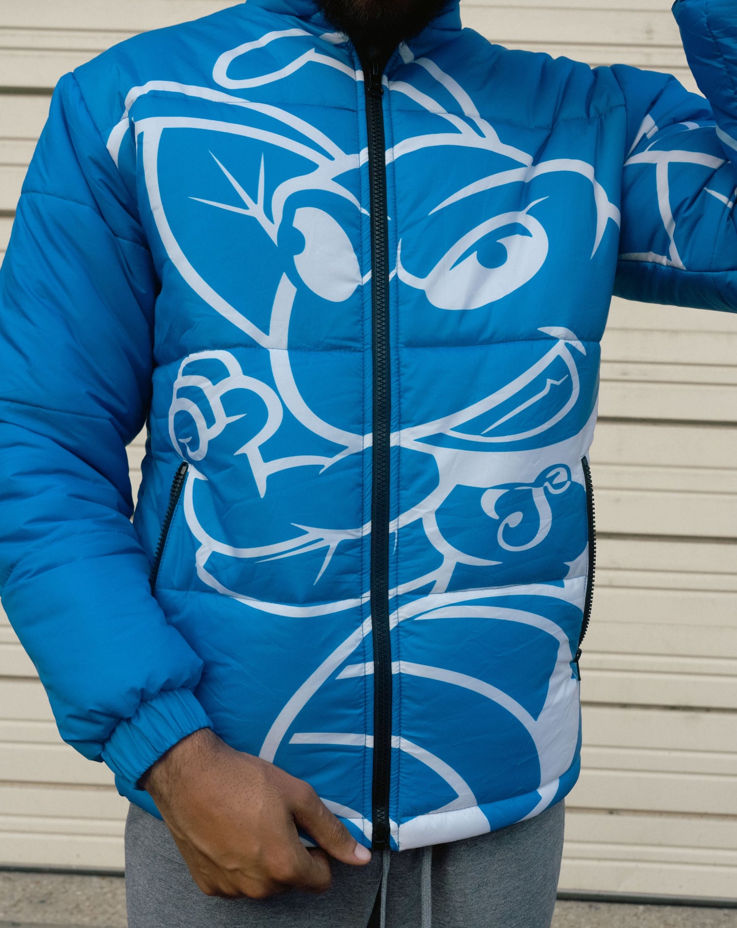 "Polar Bear Blue" Puffer Jacket